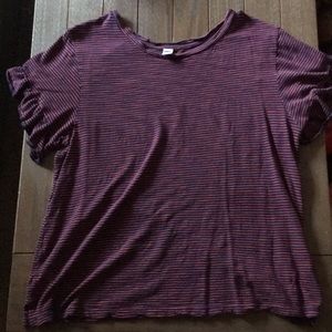Ruffle sleeve cotton tee